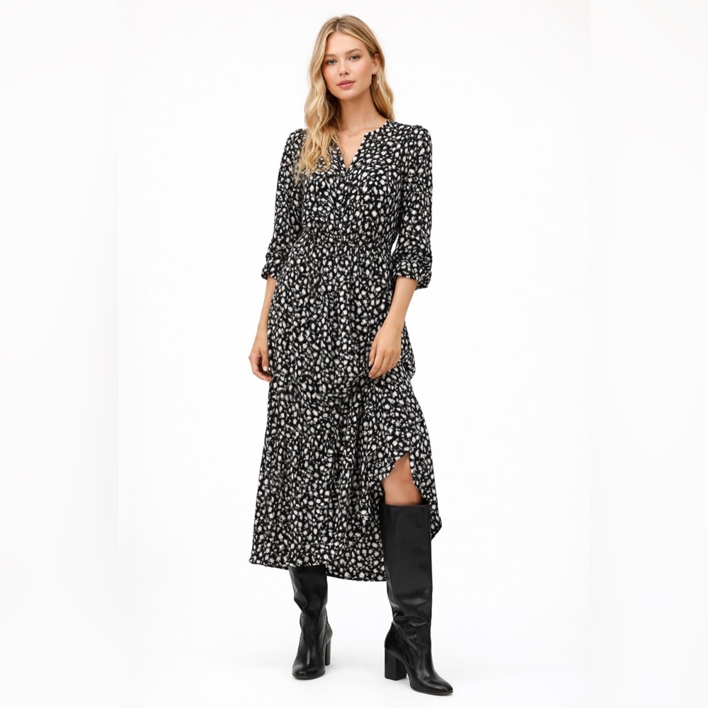 Mango Monochrome Floral Dress